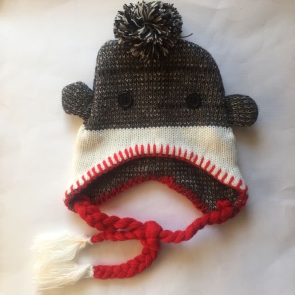 Sock Monkey Knit Dog Hat - Top Paw Size Small - Picture 4 of 5